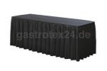 "Universal" - Skirting schwarz - Plisseefalte 410 cm lang - 73 cm hoch - inklusive Skirtingbügel
